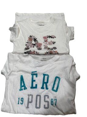 Aeropostale Y2K Graphic 2 Tee Bundle Short Sleeve Light Airy NWT Size XS